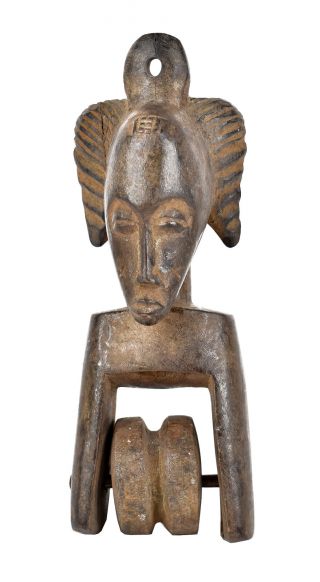 Baule Figural Heddle Pulley Ivory Coast African Art