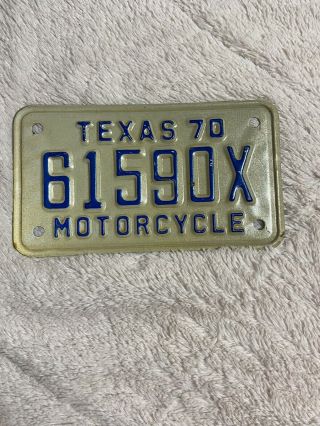 1970 Texas Motorcycle License Plate