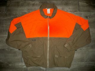 Vintage Columbia Birding Hunting Blaze Orange Jacket Coat Men 