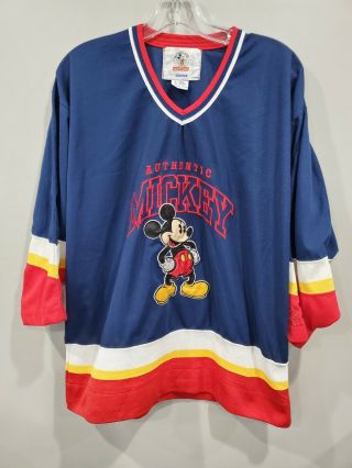 Rare Vintage 90s Starter Mickey Mouse Walt Disney World Hockey Jersey Youth L Xl