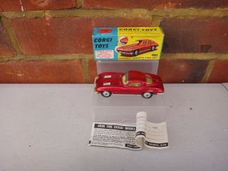 Vintage Corgi Toys 310 Chevrolet Corvette Sting Ray Car With Box