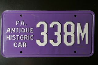 338m Pa Antique Historic Car Pennsylvania Vehicle License Plate Classic Vintage