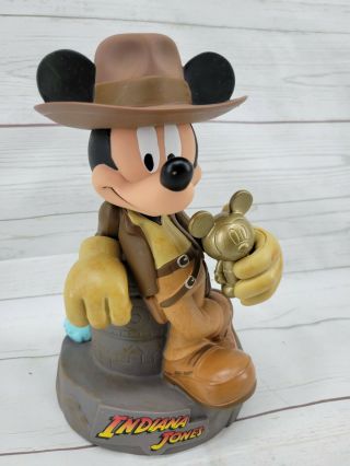 Disneyland Mickey Mouse As Indiana Jones Disney Park Exclusive Coin Bank Plastic