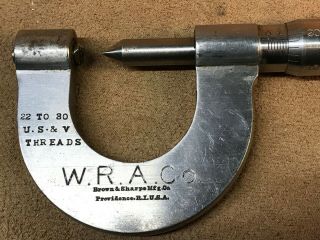 VINTAGE WRA CO.  WINCHESTER REPEATING ARMS SHOP THREAD MICROMETER LBS 22 - 80 2