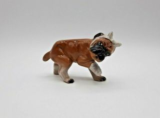 Vintage Japan Ceramic Booboo Boxer Puppy Dog Figurine With Bandaged Head And Paw