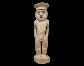 Old Carved Wooden Guinea Male Figure 6 1/4 "