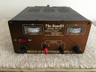 Vintage Bandit Model Ps - 25 Regulated Power Supply 12 - 15vdc At 25amps