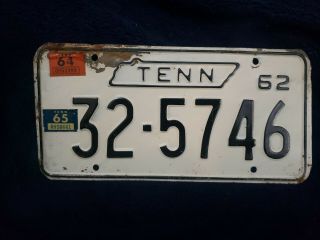 1962 1964 1965 Tennessee License Plate Marshall County 32 5746