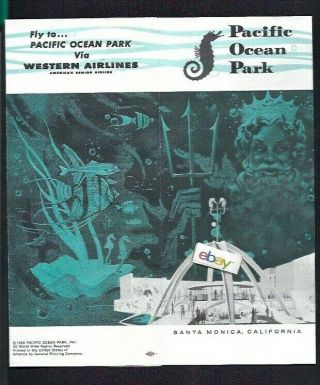 Pop Pacific Ocean Park Santa Monica 1958 Western Airlines Brochure White Whales