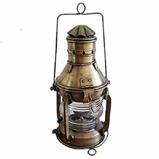 Nautical Portable Hanging Kerosene Oil Lantern Lamp Made Of Brass For Camping
