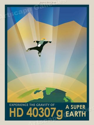 Retro Style Space Exploration Poster - Hd 40307g - A Earth - 24x32