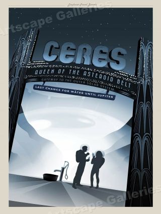 Ceres Asteroid Retro Style Classic Space Exploration Nasa Travel Poster - 24x32