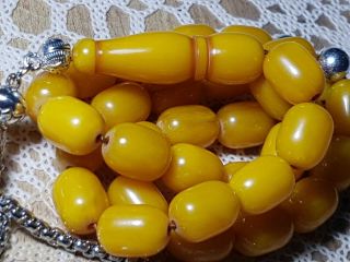 Beads Misbaha Tasbih 58gr Fine Vintage German Amber Rosary Islamic Prayer 33 2