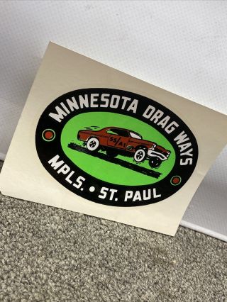 Vintage Water Slide Drag Racing Decal Minnesota Dragway Dragster Gasser