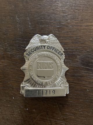 Vintage,  Burns International Security Services,  Officer Badge,  Costume