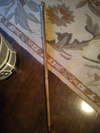 John Deere Vintage Cane Walking Stick Brass Accents Rare