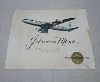 Vintage Pan American Airlines Jet Clipper Menu