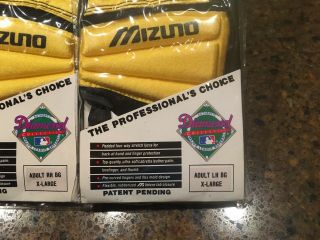 VTG MLB Diamond Mizuno TechFIRE PRO Batters Glove Set Adult XL Yellow Scorpion 3