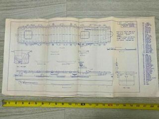Vintage Ships Blueprint Ww2 Escort Carrier Cve 55 Uss Casablanca 12 " X23 "