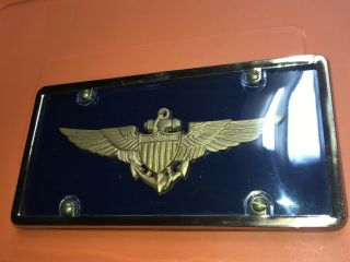 United States Navy Naval Aviator Aviation Emblem License Plate 3d Raised Rare