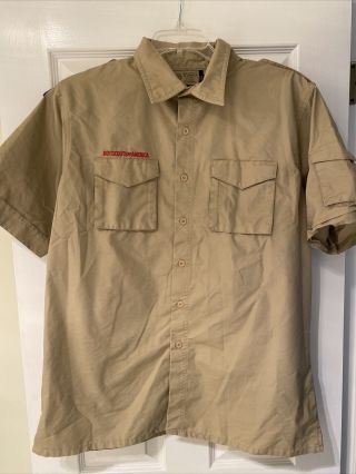 Boy Scout Bsa Uniform Shirt Adult Men’s Large Short Sleeve Style J7