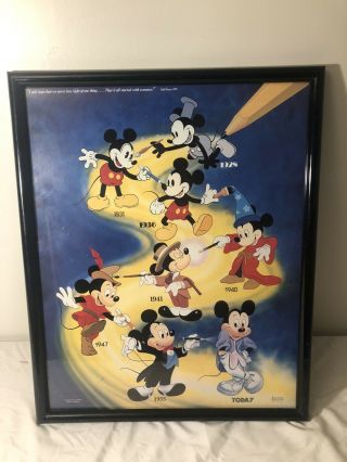 Vintage 1986 Walt Disney Mickey Mouse - “generations” Through The Years Poster