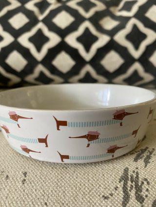 Dachshund Sausage Dog Small Round Dog Bowl Pink Blue Food Water Doxie Dish