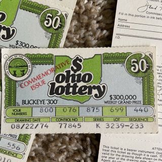 74 Vintage 1974 Buckeye 300 Ohio Lottery Ticket Commemorative Issue Edition Rare
