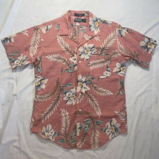 Vtg 70s/80s? Polo Ralph Lauren Hawaiian Shirt Made In Usa Cotton Linen Ramie