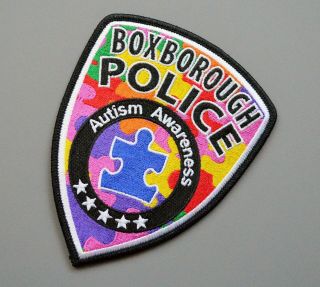 Boxborough Massachusetts Police Autism Awareness Patch,  Puzzle Design Ma