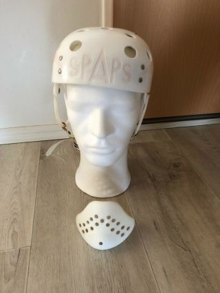 Vintage Ice Hockey Helmet Spaps With Chin Guard