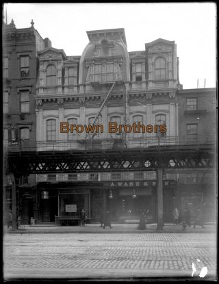 1900s Nyc Bowery Hadley Rescue Hall Next To Mcgurks Glass Camera Negative 1