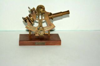 Antique Vintage Style Nautical Brass Astrolabe Marine 4 " Sextant Wooden Base