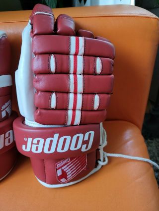 Vintage Cooper Sc Pro Hockey Gloves Leather 2