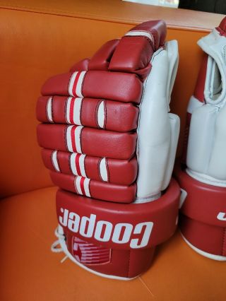 Vintage Cooper Sc Pro Hockey Gloves Leather 3