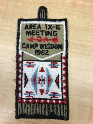 1962 Area 9 - E Ix - E Conclave Participant Patch Oa Lodge Camp Wisdom Host Bsa