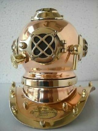 Mark V U.  S.  Navy Mini Diving Helmet Deep Sea Divers Helmet Copper & Brass 6 Inch