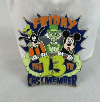 Disney Wdw Pin - Cast Exclusive - Friday The 13th Haunted Mansion - Mickey Goofy