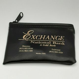 Vintage Exchange National Bank Coin Purse Pouch Small Money Bag Advertising Rare