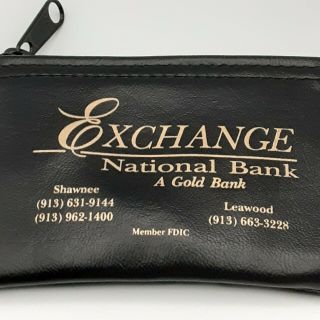 Vintage Exchange National Bank Coin Purse Pouch Small Money Bag Advertising Rare 3