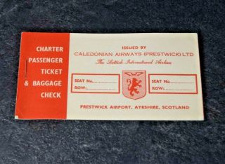 Caledonian Airways Vintage Airline Ticket 1967 Plane Retro Aeronautica