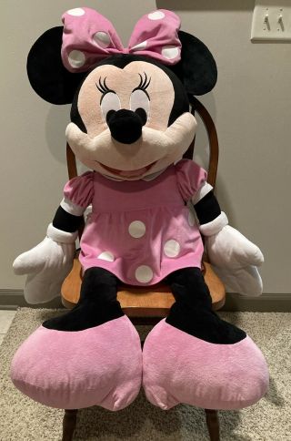 Jumbo 48 " Inch Plush Disney Minnie Mouse Life Size Doll Stuffed Animal Pink