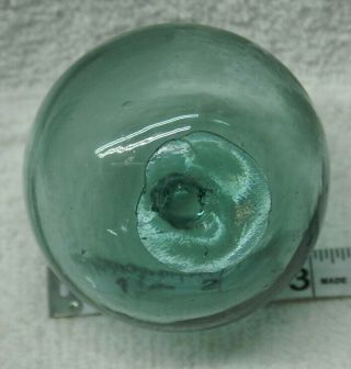 So1107 Authentic Japanese Glass Fishing Float Green 3 1/4 " Marked D.  G.  A