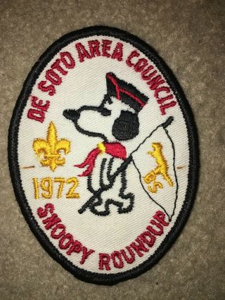 Boy Scout 1972 De Soto Area Arkansas Council Peanuts Snoopy Beagle Cartoon Patch