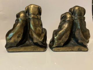 VINTAGE SOLID CAST IRON HUBLEY 272 ORPHAN’S PUPPY DOG PAIR DOORSTOP BOOKENDS 3