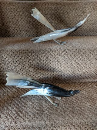 Vintage Decorative Birds,  Made From Horn