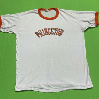 Vintage 70s Princeton University T - Shirt Size Xl Ringer Ivy League