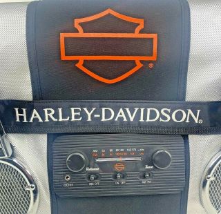 Harley Davidson Insulated Portable Silver Cooler 32 Qt AM FM Radio Speakers 2