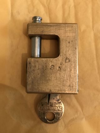 Vintage L & N Railroad Signal Dept.  Hardware Display Master Lock Brass Rare