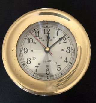 Vintage Maritime Brass Ship’s Clock Quartz 
